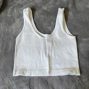 white ribbed Tank